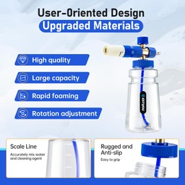 BESTYOU Foam Cannon for Presure Washer，Blue Car Wash Cleaning Foam Cannon with 1/4” Quick Connector,Adjustable Foam Thickness and Spray Range,Suitable for Various Car Washing Scenarios