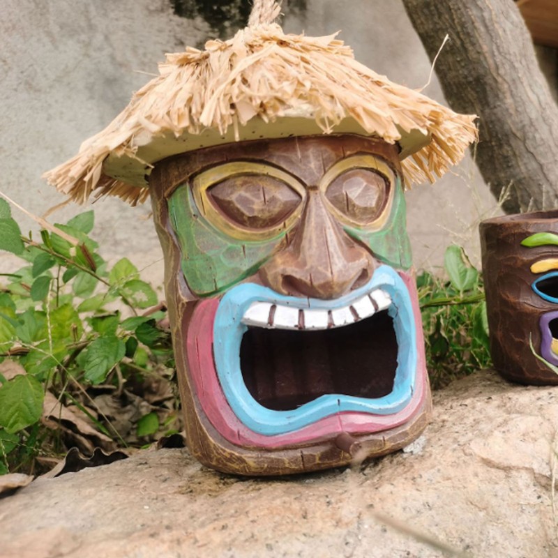 Hand Made Birdhouse Covered Resin Bird Feeder for Home Garden