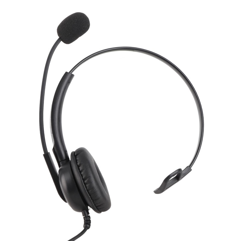 Single Ear Headset Comfortable Lightweight Noise Canceling Wired Computer Headset