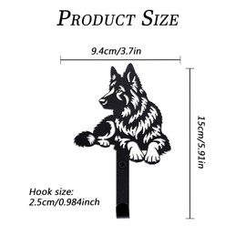 Maijdoany 2Pcs Wolf Wall Hooks - Vintage Decorative Coat Towel Hook, Black Wall Hooks Vintage Decor for Girls for Storage, Living Room, Hallway, Office (Wolf)