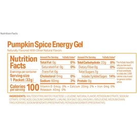 GU GU Energy Pumpkin Spice Energy Gel (Seasonal Flavor) - Box of 8