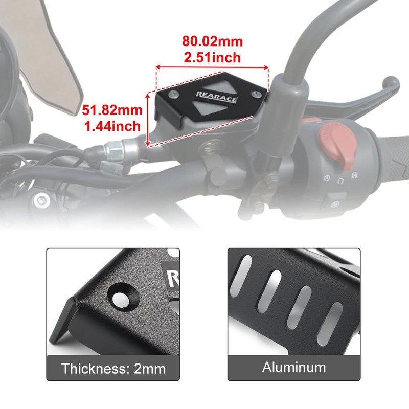 REARACE Front Brake Fluid Reservoir Guard Compatible with Royal Enfield