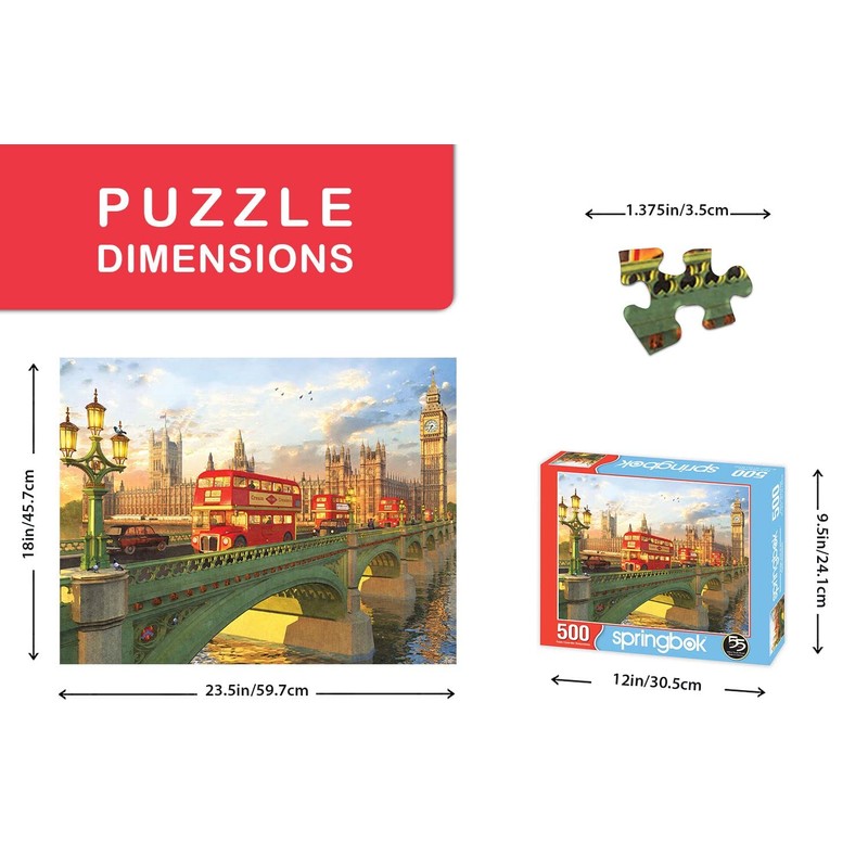 Springbok's 500 Piece Jigsaw Puzzle Westminster Bridge - Made in