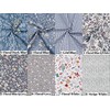CraftsFabrics 8pcs 40cmx50cm Floral Stripe Grid Blue Printed Cotton Fat