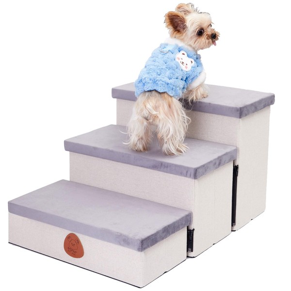 NSPNF Foldable Dog Stairs, Dog Steps for Small Dogs to
