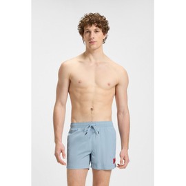 HUGO Men's Dominica Full Lined Swimming Shorts with Red Logo Label, 483open blue, M