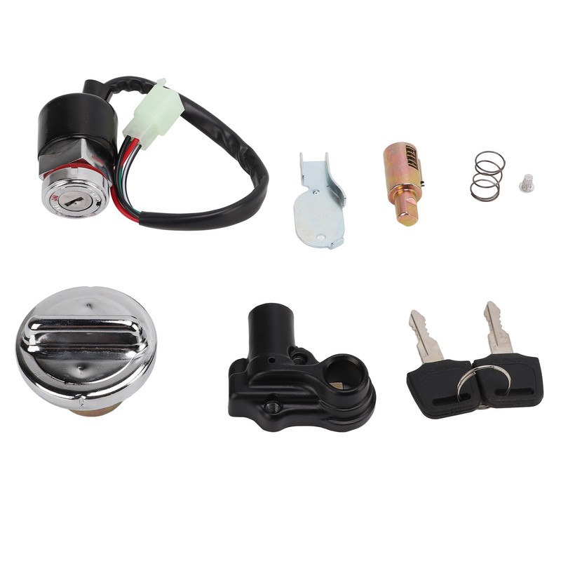 Ignition Switch Gas Cover Kit Helmet Lock 2‑Key Replacement for