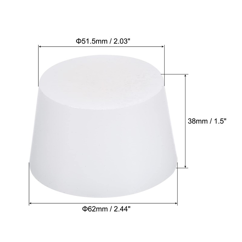 MECCANIXITY Silicone Rubber Tapered Plug 51.5mm to 62mm Solid White