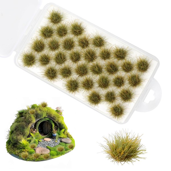 loghohu 32 Pcs Static Grass Tuft, Model Grass Lowland Shrubs