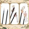 2 Pcs Chinese Japanese Wooden Hair Stick Chopstick, Vivid