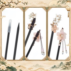 2 Pcs Chinese Japanese Wooden Hair Stick Chopstick, Vivid