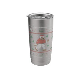 BELIEVE Funny Big Foot Ugly Christmas Sweater Yeti Meme Stainless Steel Insulated Tumbler