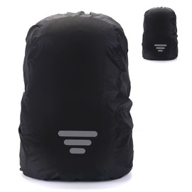 VINGVO Funda Impermeable para Mochila, Impermeable, Ligera, Color Negro, Fácil de Guardar para Viajar (L (para 45-55L)