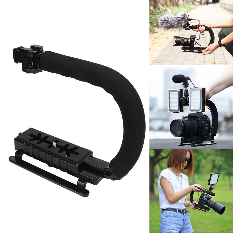 PULUZ U C Shape Video Action Stabilizing Handle Grip ABS