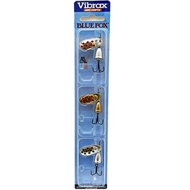 Blue Fox Kit Vibrax Expert 2SYB SYR GYR Fishing Rod Reel Combo Spinning Medium 6lb 6/NA Monofilament Adult Perch Trout Fishing