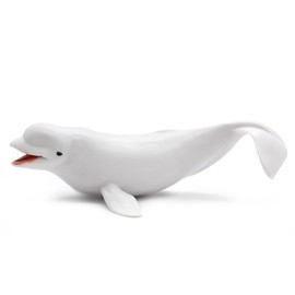 Solid Sea Animals Educational Toys,Simulation Ocean Shark Sea Creature Toy for Toddlers Kids (Middle Beluga)