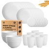 BUSOKIP Wheat Straw Dinnerware Sets - 40 PCS Unbreakable Plates