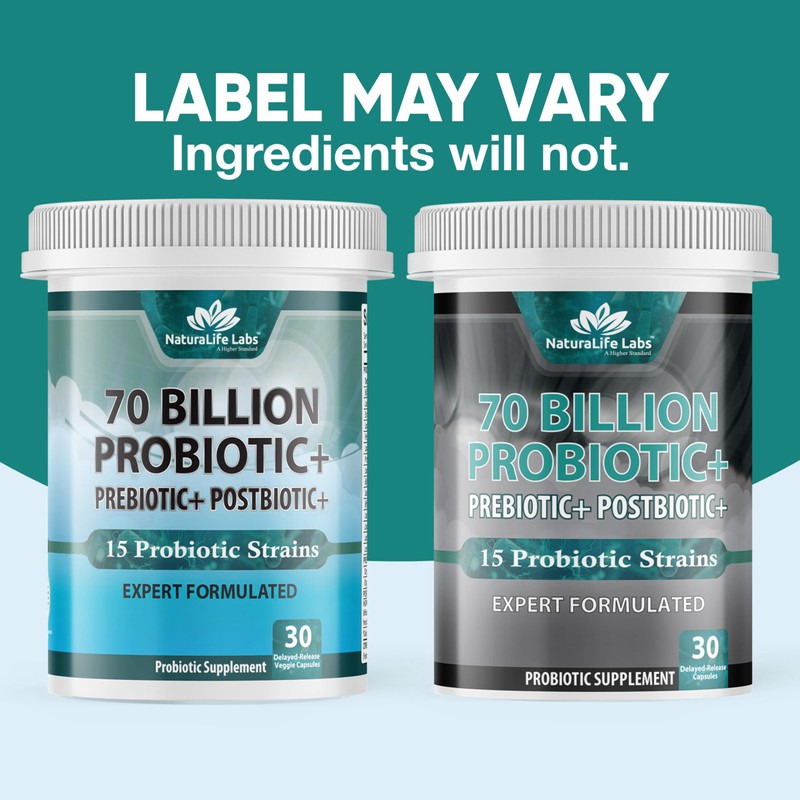 NaturaLife Labs Probiotics 70 Billion CFU – 15 Strains with
