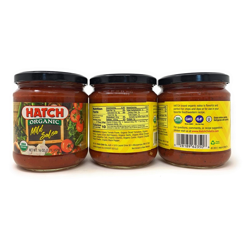 Hatch Organic Salsa - Mild - Pack of 3