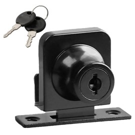 2 Pcs Single Swing Glass Cabinet Lock,Safety Lock,Zinc Alloy Glass Door Locks Display Cabinet Replacement Locks for 5-8mm Glass Door,Black,Single Glass Lock 407