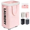 Goodpick Laundry Hamper with Wheels, 75L Collapsible Laundry Basket on