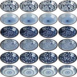 Ramede 24 Pcs Japanese Soy Sauce Dish 3.5oz Small Ceramic Dipping Bowls Bulk Mini Side Dishes Seasoning Porcelain Pinch Bowl Set for Sushi Snack Sauce Condiment Appetizer Ketchup Kitchen Prep