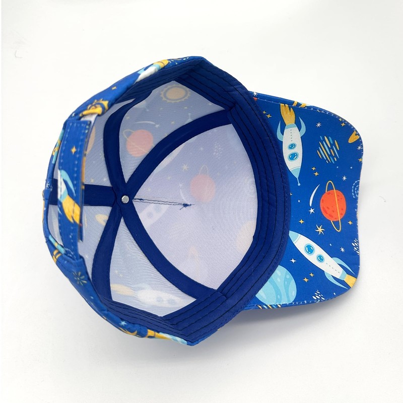 Julerwoo Kids Blue Baseball Cap Space Rocket Prints Sun Hats