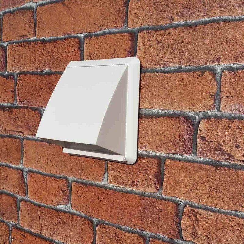 Kair White Cowled Outlet Grille 155mm External Dimension Wall Vent