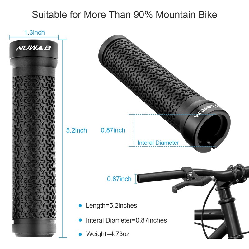 NUWAB Premium Bike Handlebar Grips, Professional Mountain Bicycle Grips with