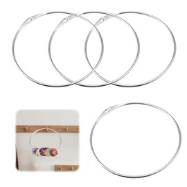 Key Ring Large Metal Ring Key Ring Goods Ring Key Ring Diameter Large Goods Rings with Quick Release Ring Metal Ring 150 mm for Hanging Keys Towels Pack of 4, silver