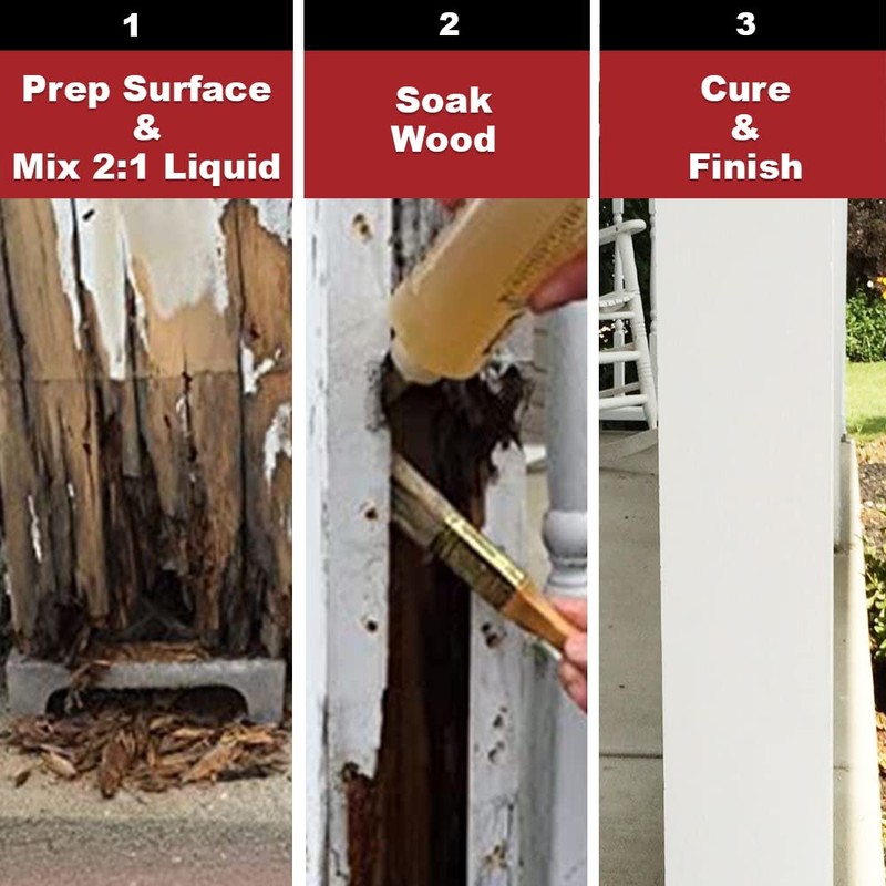 PC Products Wood Repair Epoxy Paste and Wood Hardener Kit,