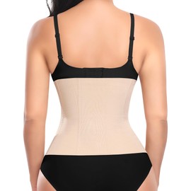 Women Slimming Belt Flat Belly Invisible Slimming Belt, Black + Beige