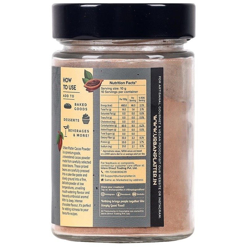 Non-Alkalized Cacao Powder, 100g