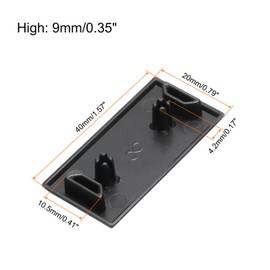 sourcing map 20Pcs 2040 V-Slot 4.2mm Hole Dia EU Standard Aluminum Profile End Cap 20x40mm/0.79x1.58in ABS Aluminum Extrusion Plug for 3D Printer, CNC