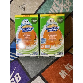Scrubbing Bubbles Toilet Cleaning Fresh Brush Flushable Refills 40 Count New