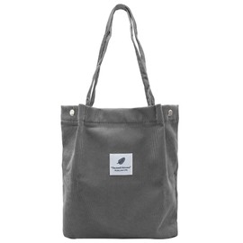 YDHfdc Corduroy Bag Large Shoulder Bag Women's Handbag Shopper Colourful Striped Tote Bag Beach Bag Shopper Fabric Bag for Everyday, Office, School and Shopping, gray