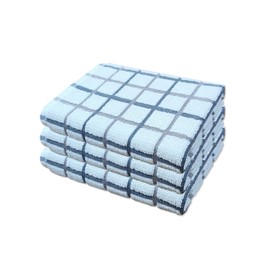 A & B TRADERS Tea Towels Sets - Premium Quality Terry Tea Towels - 20/D Ring Spun Yarn - Highly Absorbent Super Soft Kitchen Hand Towels (Grey/Silver, 3)