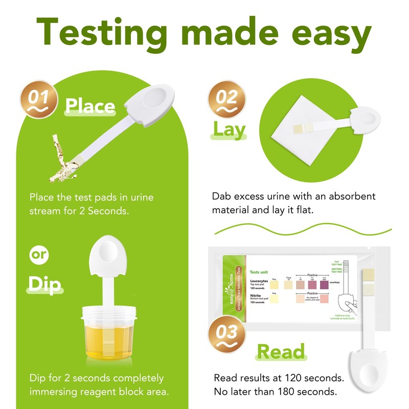 Easy@Home Urinary Tract Infection Test Strips - 3 Pack UTI
