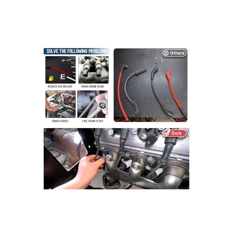 Juego de cables de bujía para motores GM LS3/LS4/LS7/LT 9070C