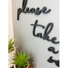 'Please take a seat' Wall Art For Bathroom | Toilet | Funny Washroom Decor | Modern | Scandi | Acrylic | Word Art | WC | Holiday Home | Business | Finishing Touch (Grey)