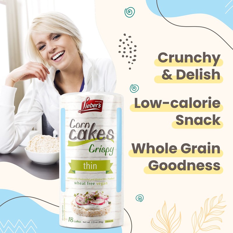 LIEBERS Rice Cakes, Kosher Certified Snack, Dairy Free, Wheat Free,