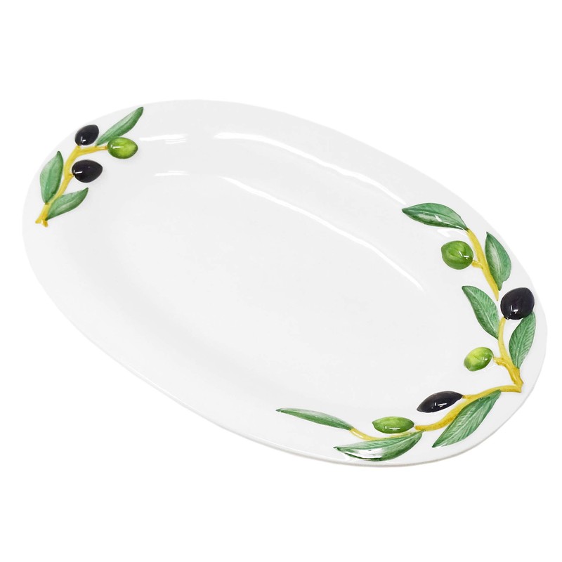 Lashuma Handmade oval serving plate made of Italian ceramic in