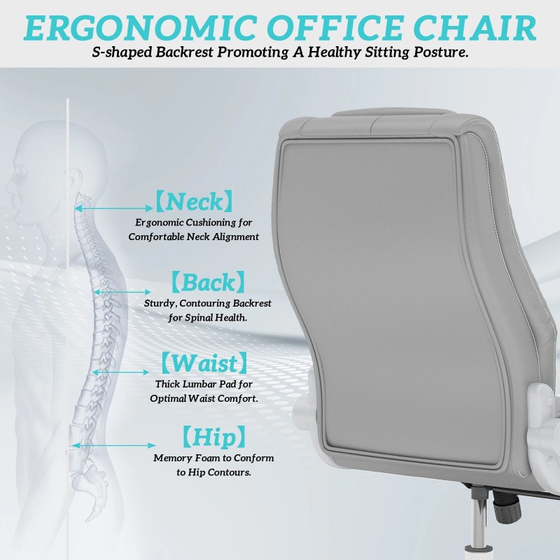 Unbranded Leather Executive Office Chair High Back Computer Desk Chairs