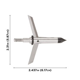 Allen Company Stryke Tomahawk 2 Blade Expandable Broadhead by Allen, Swift Terminal Performance, 100 Grain, 1.75 (1 3/4) Inch Cutting Diameter, 3 Pack