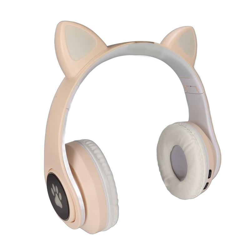 Glowing Cat Ears Bluetooth Headphone Bass Foldable Wireless Headwear Breathing