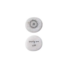 CGB Giftware | Single Marble ‘Twenty One’ Double Sided Decorative Pebble Stone Ornament Keepsake Sentiment 21 and Key Design | Birthday Party Celebration | GB04849D