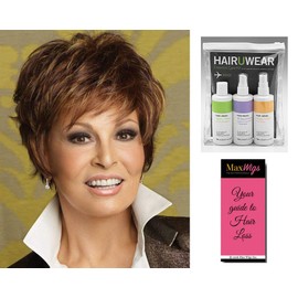 Sparkle Wig Color R1621S - Raquel Welch Women's Wigs Short Textured Layers Face Framing Tapered Neck Memory Cap Bundle with Travel Kit, MaxWigs Hair Loss Booklet