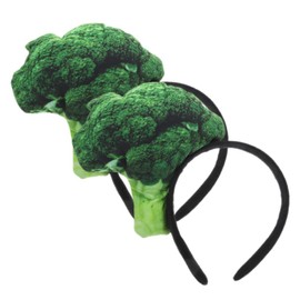 Healeved Broccoli Headband 2Pcs Vegetable Hair Hoop Broccoli Costume Headpiece Face Washing Hair Bands Novelty Dress Up Hair Accessories Party Hat Costume Props