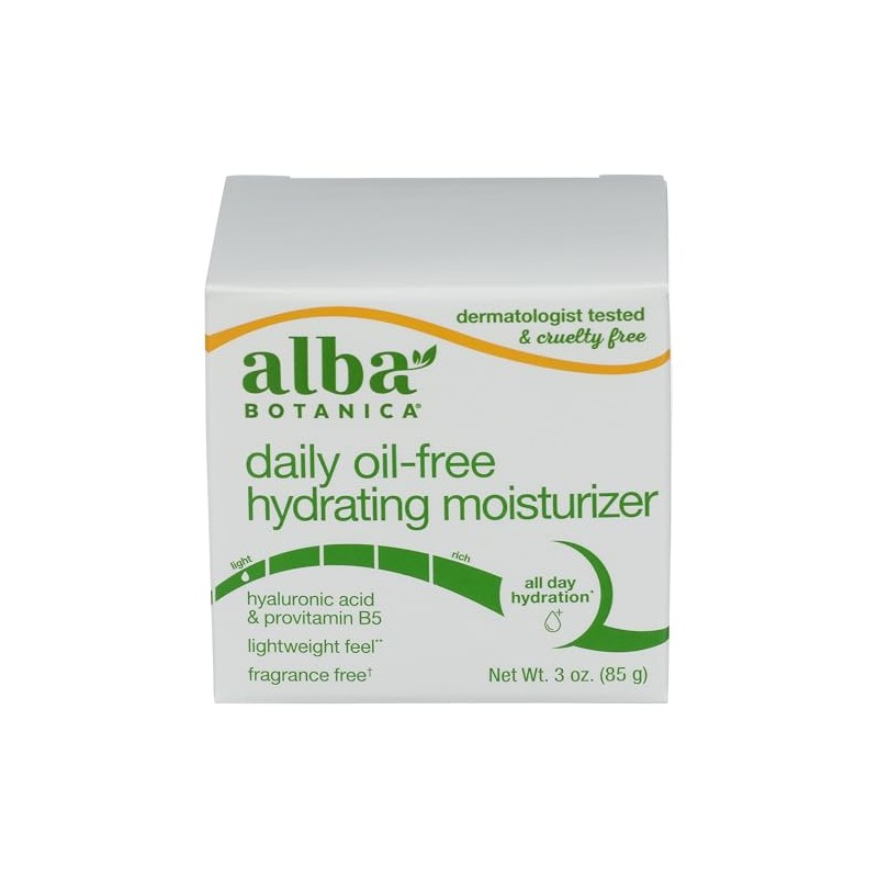 Alba Botanica Hawaiian Oil-Free Moisturizer, Aloe & Green Tea, 3