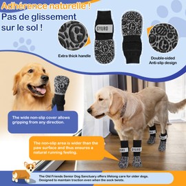 GYURO 2 Pairs of Dog Socks Non-Slip Prevent Paws from Licking, Paw Protection for Hardwood Floors, Traction Control, No Twist for Small, Medium and Large Dogs (Black, XL)